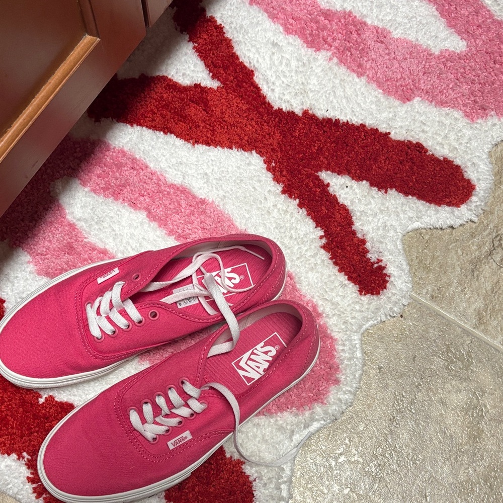 Vans Fuchsia Canvas Shoes with White Accents